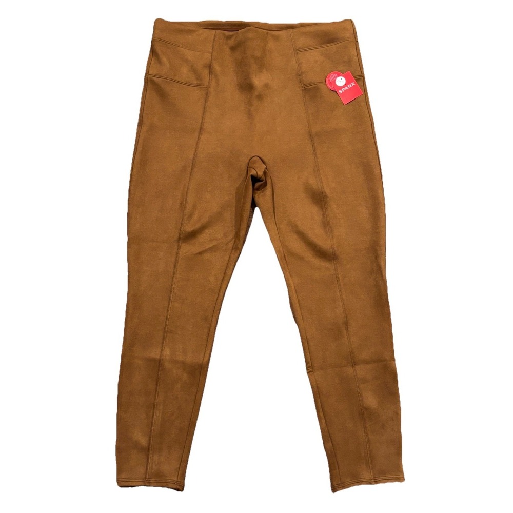 NWT SPANX Faux Suede High‎ Waisted LEGGINGS-Rich Caramel #20322Q Women's 1X NEW